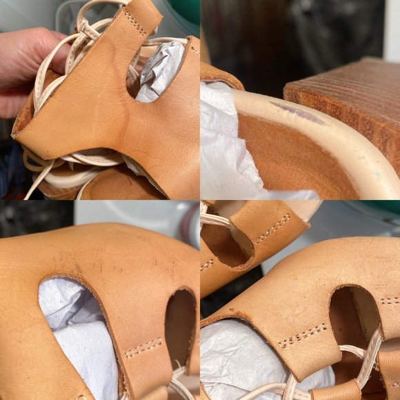 👡 JEFFREY CAMPBELL TAN GLADIATOR CHUNKY HEELS! - Picture 8 of 9